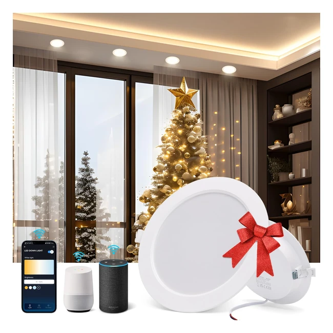 Pack 2 Downlight LED Empotrable Inteligente 18W CCT Regulable 3000-6500K 1380lm 