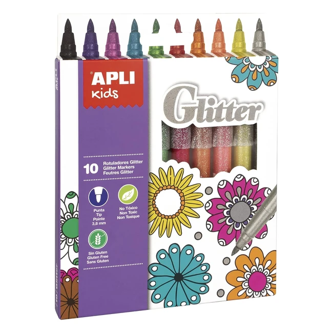 Rotuladores Glitter Apli Kids 18218 - 10 Colores Purpurina