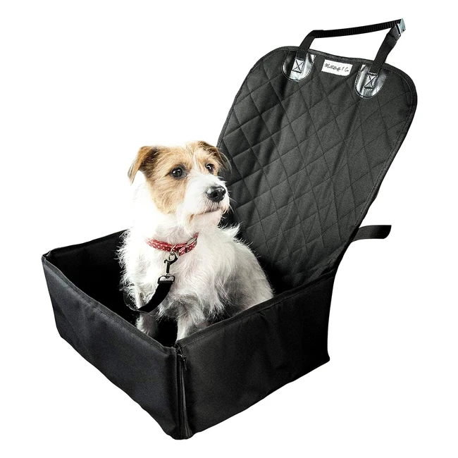 MuttStuff Co Dog Car Seat Waterproof Booster Seat 2in1 Seat Cover for Small to Medium Dogs - Easy Assembly & Safe Design