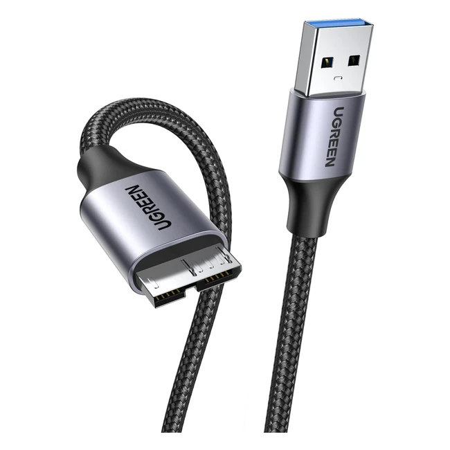 UGREEN Hard Drive Cable USB 3.0 Micro B Lead 05m 5Gbps Superspeed 4TB Max