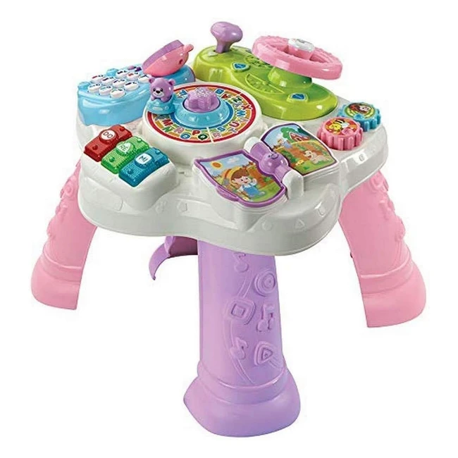 VTech Table d'activités bilingue rose - Jouet interactif évolutif - BB 9 mois+