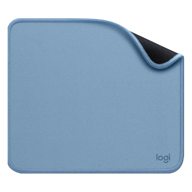 Logitech Mauspad Studio Serie Computer Mausmatte mit rutschfester Gummibasis Leicht gleitend Spritzwassergeschütztes strapazierfähiges Material Tragbar Frisches modernes Design Blaugrau
