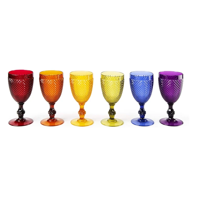 Excelsa 48777 Set 6 Calici Vino Infrangibili Plastica Multicolore - Design Moder