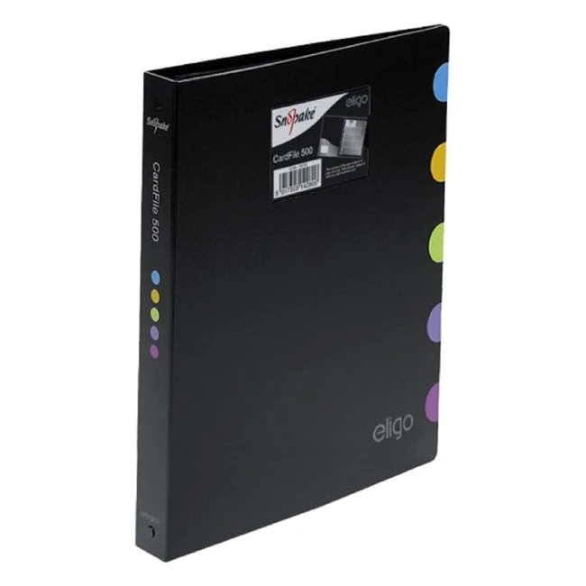 Snopake A4 Eligo Executive Cardfile for 500 Business Cards - Black Ref 15078