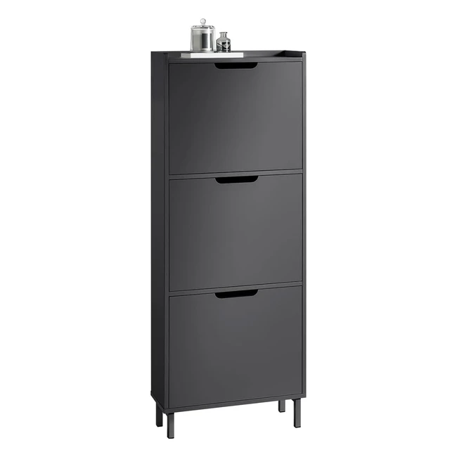 Meuble à chaussures noir 50x19x129 cm - SoBuy FSR151HSCH