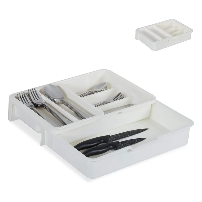 Portaposate Regolabile Relaxdays 7 Scomparti Plastica Bianco