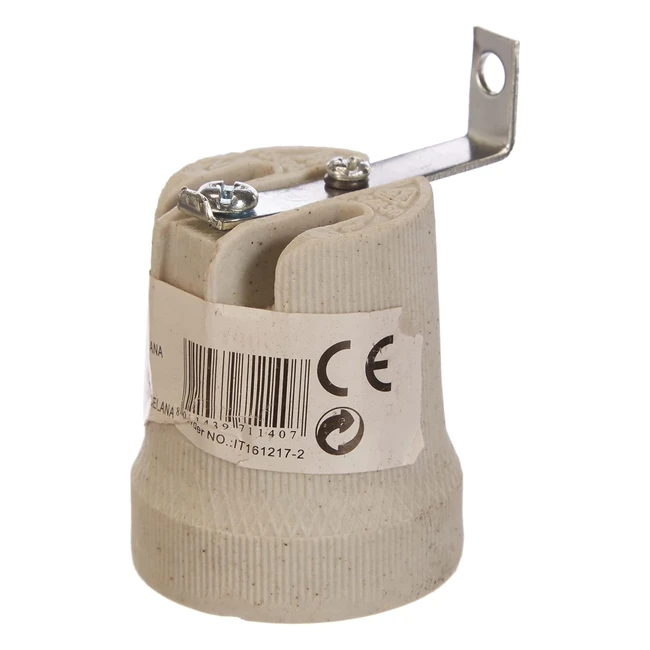 Portalámparas Electraline 71140 E27 Porcelana con Soporte Dorado