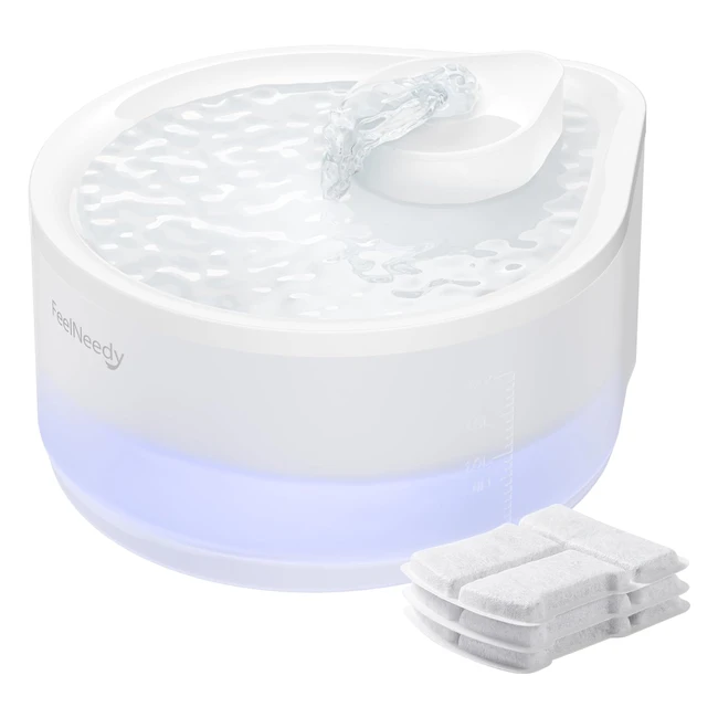 Fontanella Acqua Gatti Feelneedy 23L Super Silenziosa LED 3 Filtri Bianca