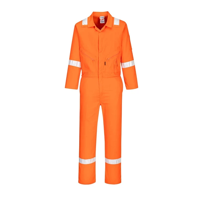 Portwest C814 Iona Lightweight Reflective Cotton Coverall Orange 4XL - Safety Workwear