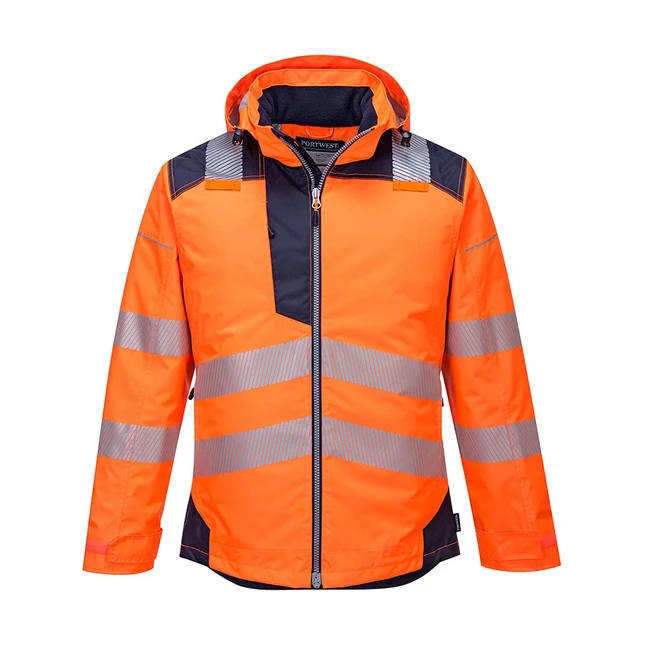 Portwest T400 Mens Reflective Waterproof PW3 HiVis Winter Jacket OrangeNavy XX