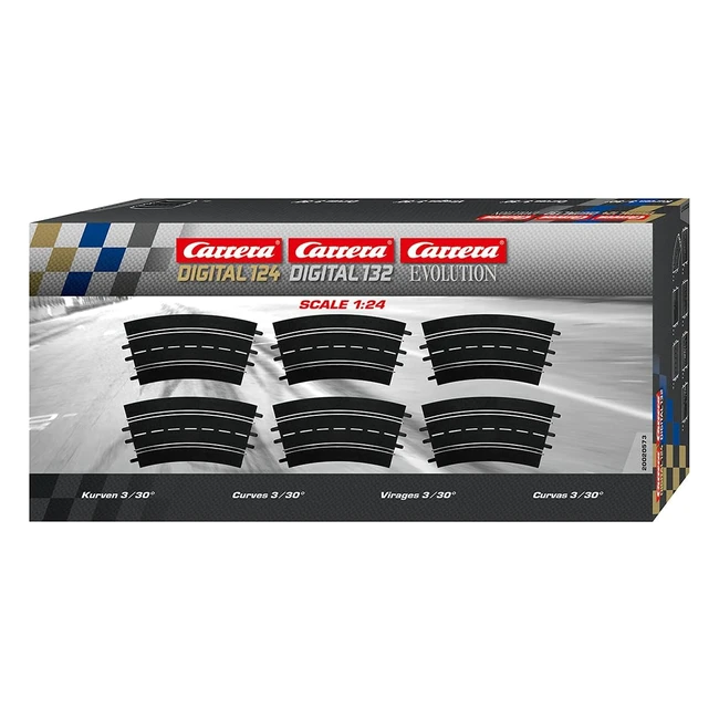 Carrera Curve 330 - Set 6 Pezzi NeroBianco - Ref 20020573 - Pista Slot
