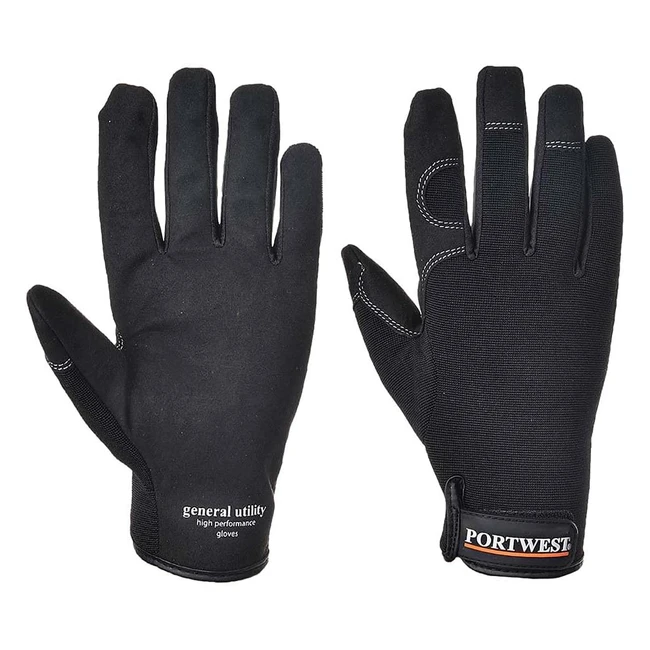 Portwest A700 General Utility High Performance Glove Black Large - Lightweight 