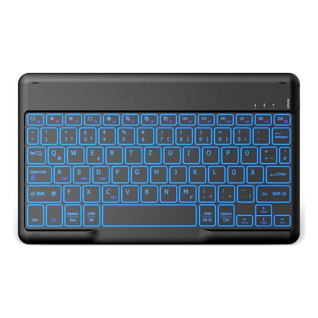Clavier Bluetooth EasyAcc QWERTZ Allemand avec Rétroéclairage Sans Fil pour Windows/Android/iOS - Réf. 80cm Noir