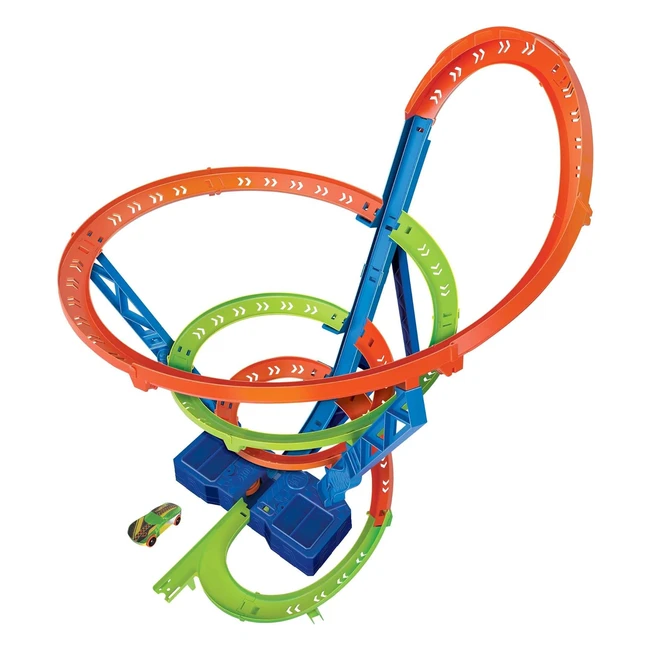 Hot Wheels Spiral Speed Crash Track Set HJT51 - 164 Scale Toy Car 29 Tall