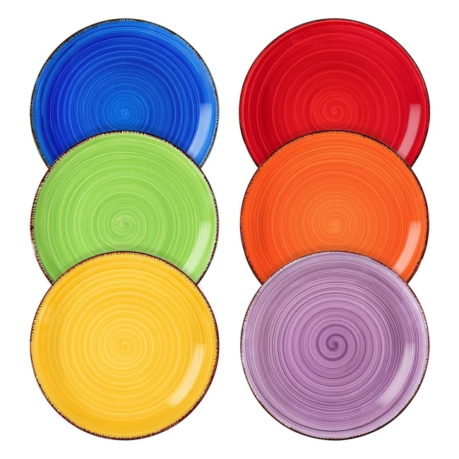 Vancasso Srie Bonita Assiette Dessert en Cramique 6 Pices Style Minimalist