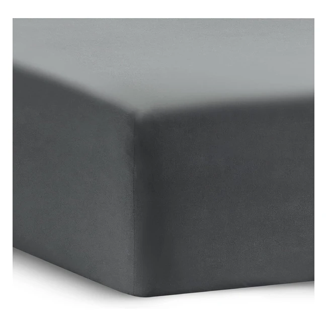 Bedsure Small Double Fitted Sheet Extra Deep Pocket 16 Inch - Soft Brushed Microfiber - Dark Grey