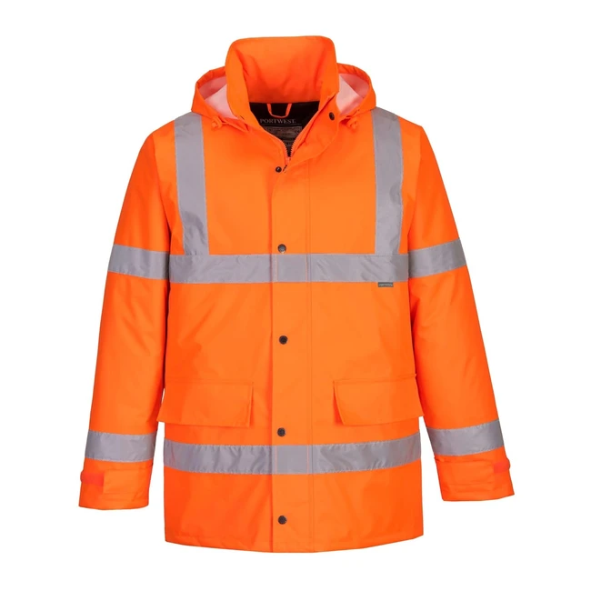 Portwest S460 Waterproof Comfort HiVis Winter Traffic Jacket Orange 5XL EN342