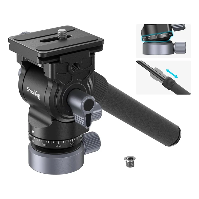 SmallRig Tripod Fluid Video Head with Leveling Base - 88lb Load Capacity