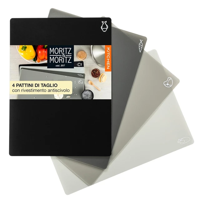 Tagliere Moritz 4x Flessibile da Cucina Plastica 28x38 cm - Lavori Rapidi