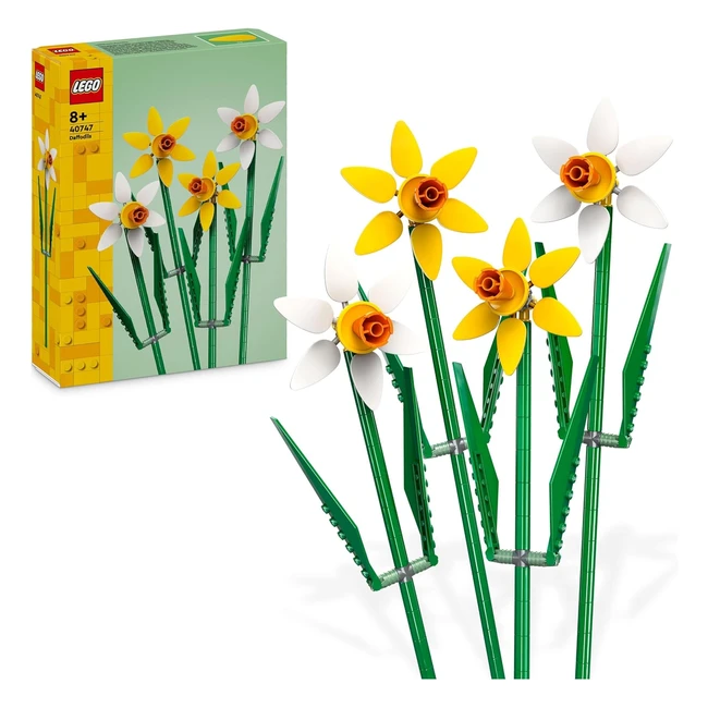 Kit de Maquetas Lego Creator Narcisos - Flores Artificiales - Decoración para Dormitorio - Regalos para Niñas, Niños, Adolescentes - 40747