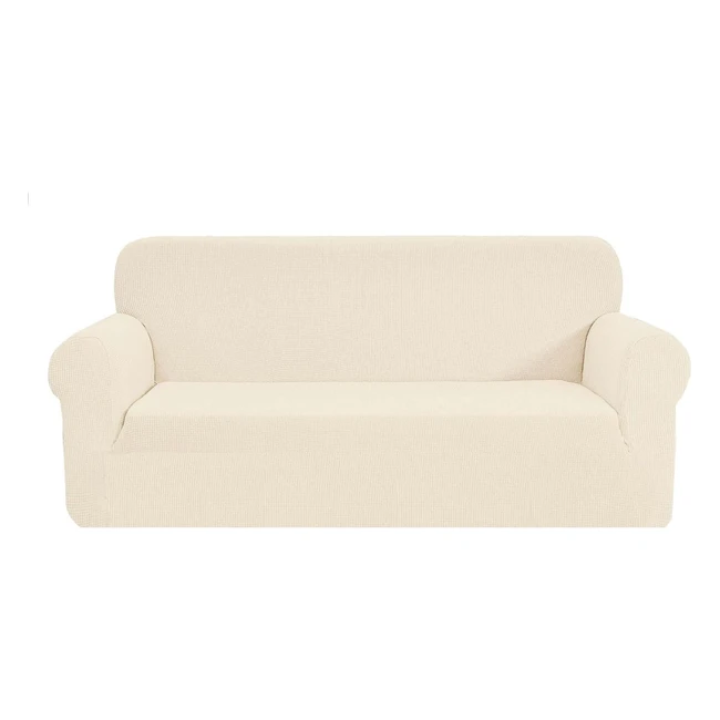 Samstex Stylish Sofa Covers 4 Seater High Stretch 1Piece Slipcovers Beige