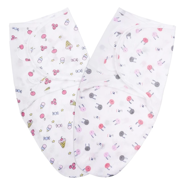 Vicloon Baby Swaddle Wraps 2 Pcs - 100 Breathable Organic Cotton - New Born Swa