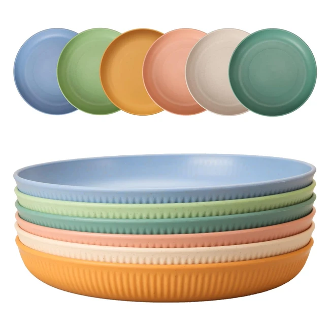 Lot de 6 Assiettes Incassables en Plastique CSYY - 225cm - Pour Salade Ptes F