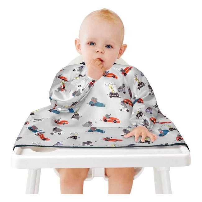 Vicloon Baby Toddler Feeding Coverall Bibs - Waterproof Antidrop Rope Adjustable High Chair Catch Bibs for Babies 6 Months