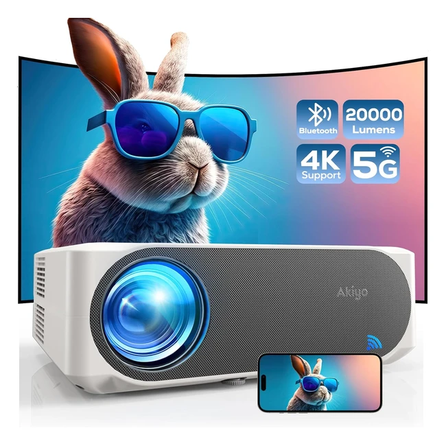 Vidéoprojecteur 20000 Lumens 4K Akiyo O8 - Projecteur Natif 1080p WiFi6 Bluetooth 5.2