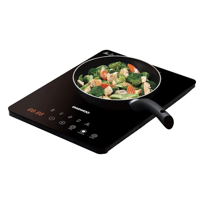 Daewoo SDA1805 2000W Electric Induction Hob with Timer  Adjustable Temp Setting