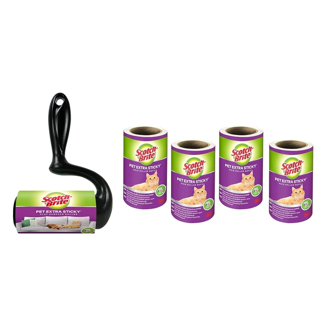 Rodillo Scotchbrite Pet Extra Sticky - Elimina Pelo de Mascotas - Ref. 123456 - Adhesivo Potente