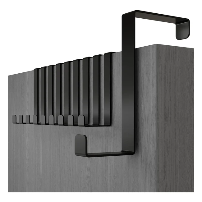 Menz Over Door Hanger Set of 10 Black Door Hooks 36 cm 14 and 41 cm 16 Coat Hook