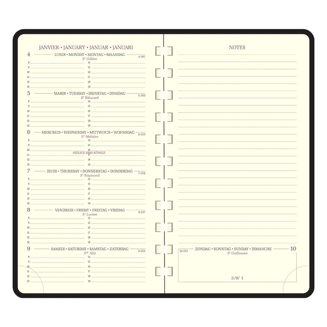 Exacompta 16820E Recharge Agenda Semainier de Poche Espace 16S Spiral