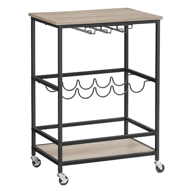 Carrello Cucina Portavivande Industriale Greige/Nero 40x60x82 cm VASAGLE LRC087B02