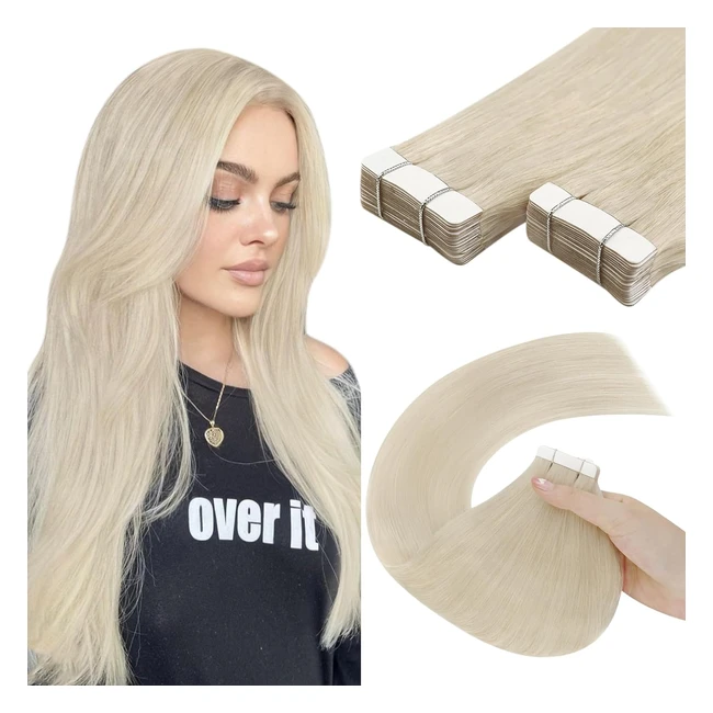 Extension Adhesive Cheveux Naturel Blonde 16 Pouces Bande Adhesive Extension Blond - Youngsee #20pcs #RemyHair #Adhesif