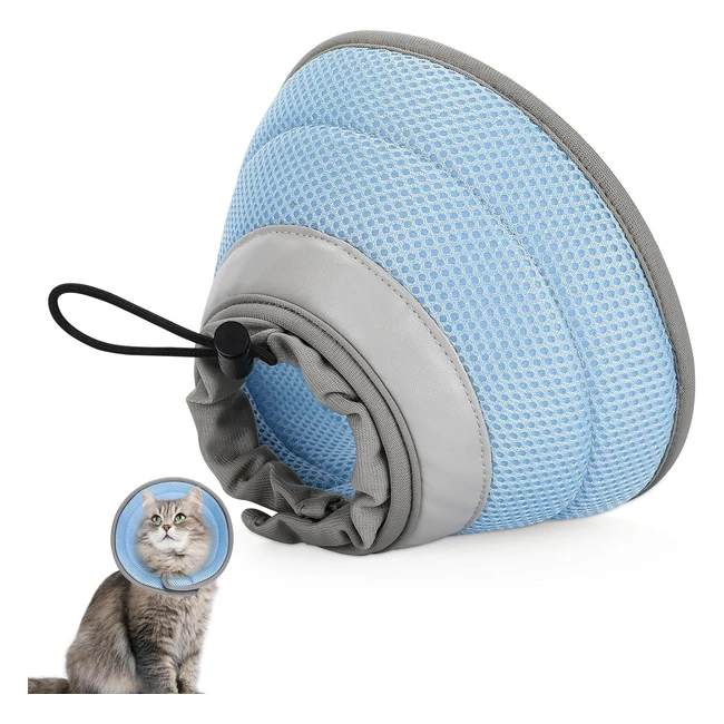 Colerette chat anti lchage et anti grattage IDogChew M Bleu