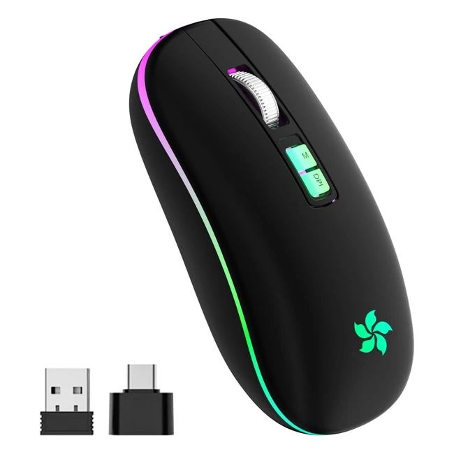 Souris sans fil rechargeable ergonomique BT 5124G 7 couleurs
