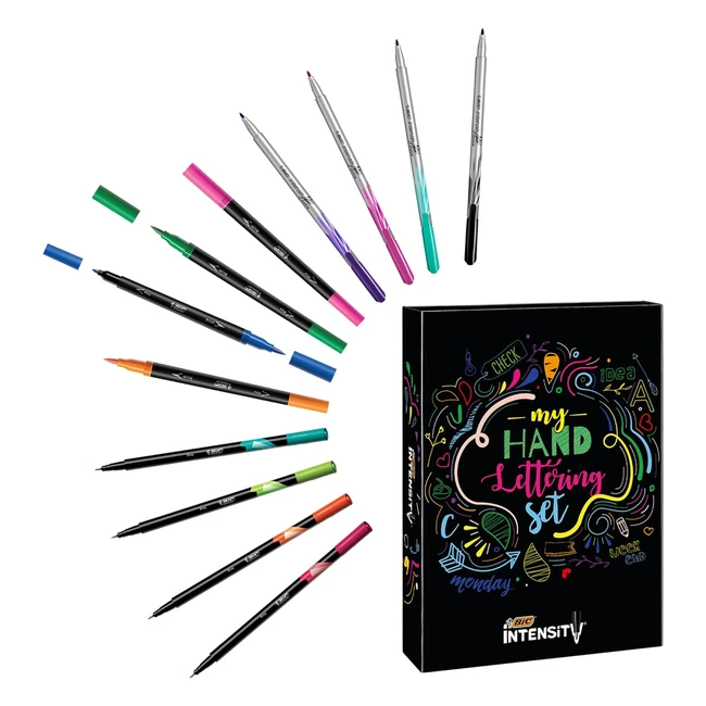Kit Rotuladores Lettering BIC Intensity 44 Colores Estuche Completo