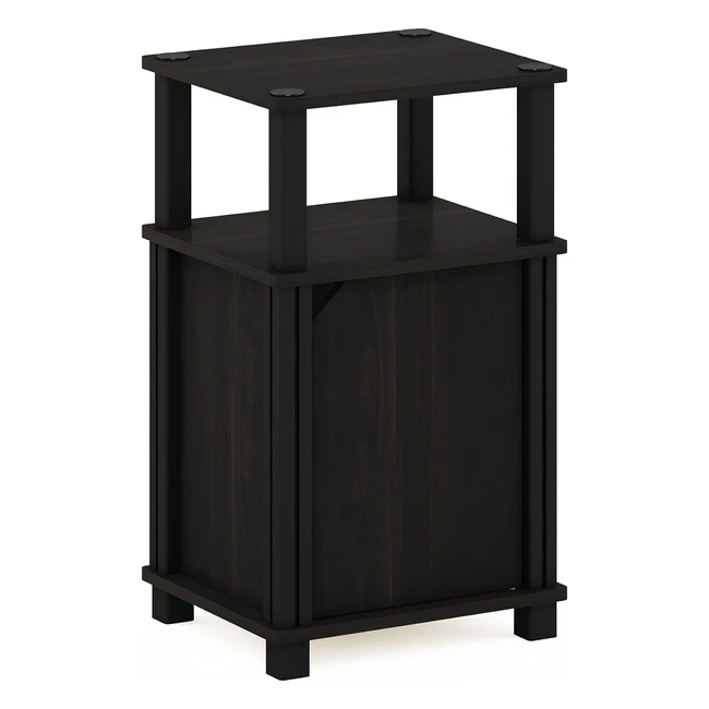 Tavolino da divano Furinno Brahms 3 livelli con porta legno ingegnerizzato espresso/nero