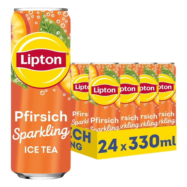 Lipton Ice Tea Sparkling x Twenty4Tim Pfirsich Kohlensäurehaltiger Eistee 24 x 0,33 l