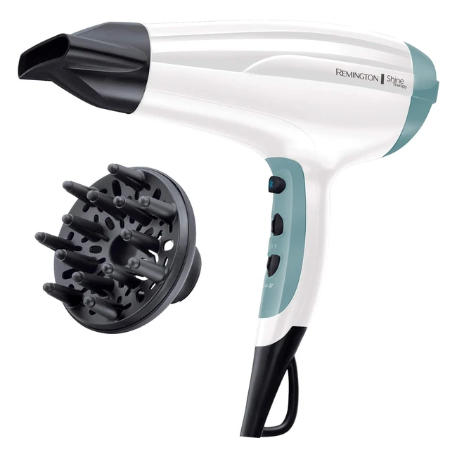 Remington Shine Therapy Hair Dryer D5216 with Power Dry and Cool Shot - Frizz Free Shine, Professional Fast Drying, 2300W