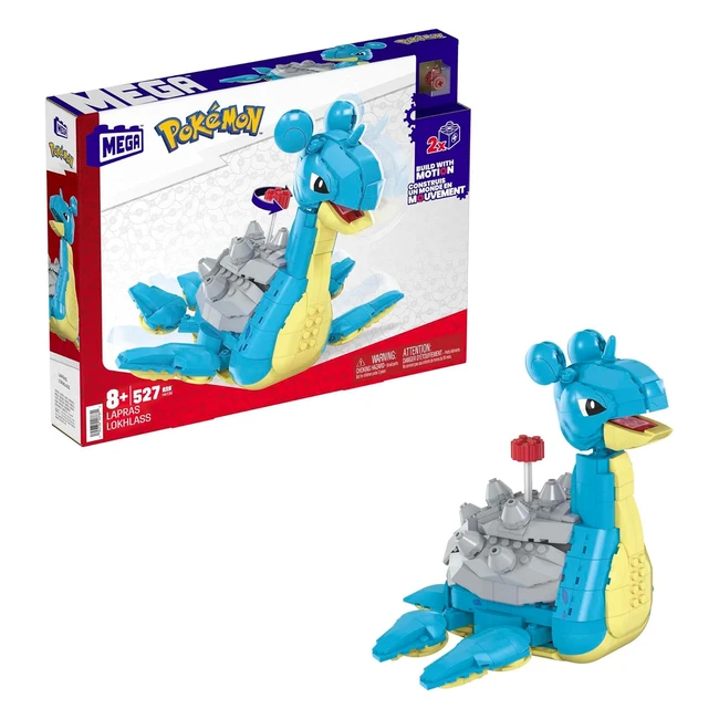 Mega Pokemon Lapras - Das gepanzerte Transportpokemon 18 cm - 527-teiliges Bauset mit Kurbelmechanismus - Sammleredition HKT26