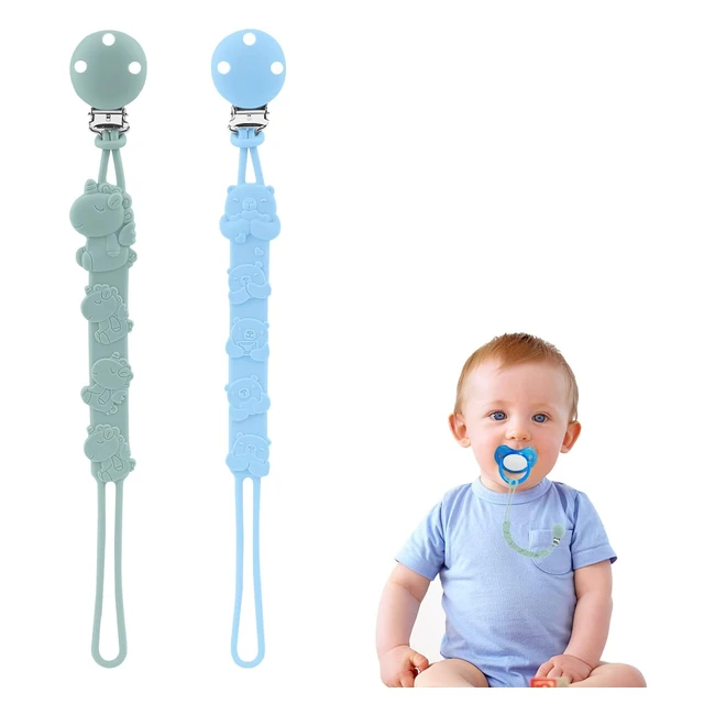 Attache tétine silicone Vicloon 2pcs - Fixation facile aux vêtements - Cadeau idéal pour bébé