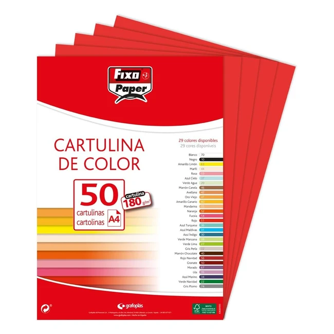 Pack de 50 grandes feuilles A4 rouge - Fixo 11110351
