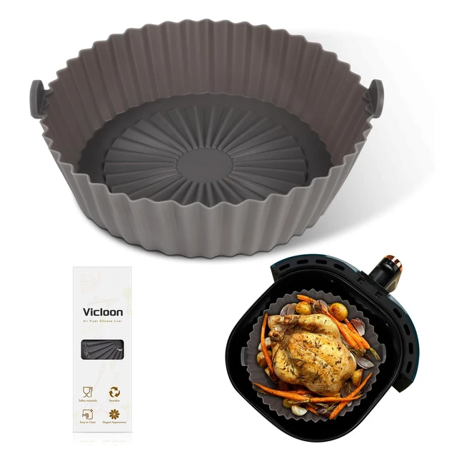 Vicloon Air Fryer Silicone Pot - Reusable Liners, Heat Resistant, Nonstick - Home Kitchen Essential