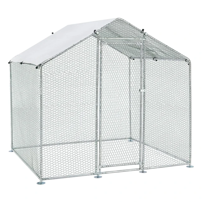 Juskys Freilaufgehege 2x2x2m - Hühnerstall aus Metall - Begehbar - Winterfest - PVC-beschichtet