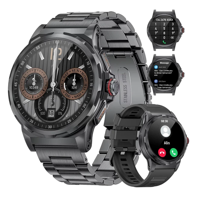 LIGE Montre Connectée Homme 143 AMOLED Appel Bluetooth Assistant Vocal 129 Modes Sportif