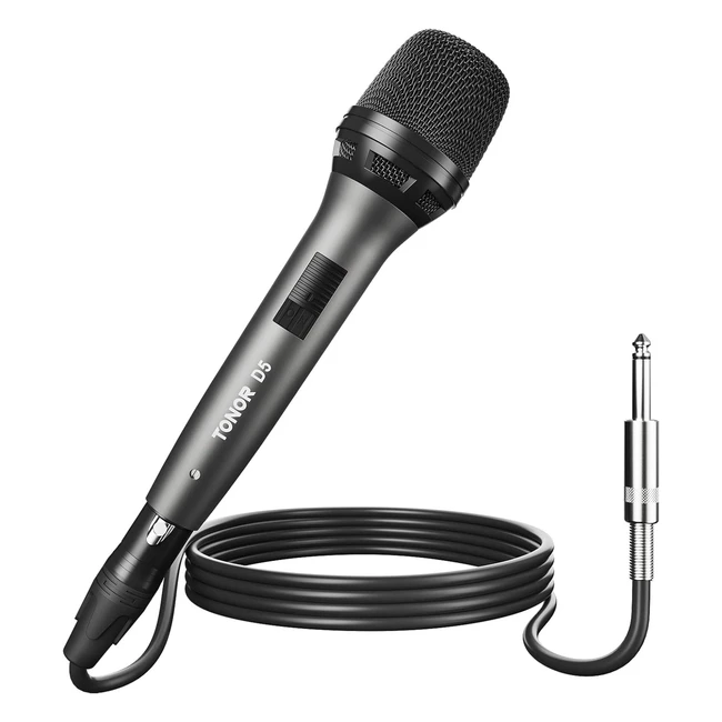 Micrófono dinámico TONOR D5 - Calidad de estudio en audio - XLR de 164 pies