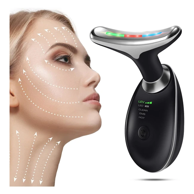 Yofuly Massaggiatore Viso Antirughe 3 Modalit 45 C EMS Lifting Noir