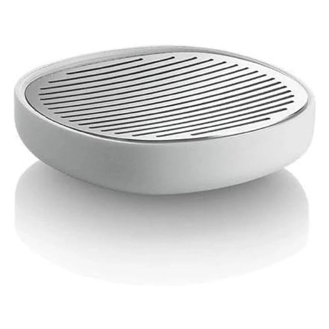 Jabonera Alessi Birillo PL04W Diseño PMMA Acero Inoxidable 1810 Blanco